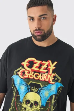 Plus Oversized Ozzy Osbourne License Print T-Shirt | UK^boohooMAN Sale