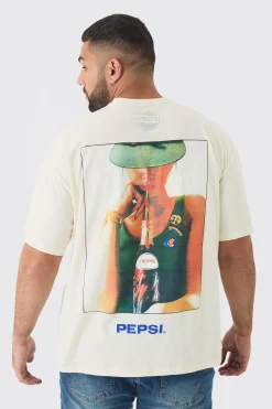 Plus Oversized Pepsi License Print T-Shirt | UK^boohooMAN Hot