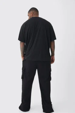 Plus Oversized Plus Blue Dice Embroidered T-shirt In | UK^boohooMAN Outlet