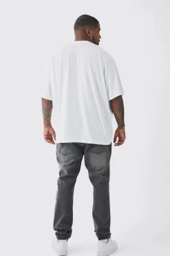 Plus Oversized Plus Cherry Embroidered T-shirt In | UK^boohooMAN Online