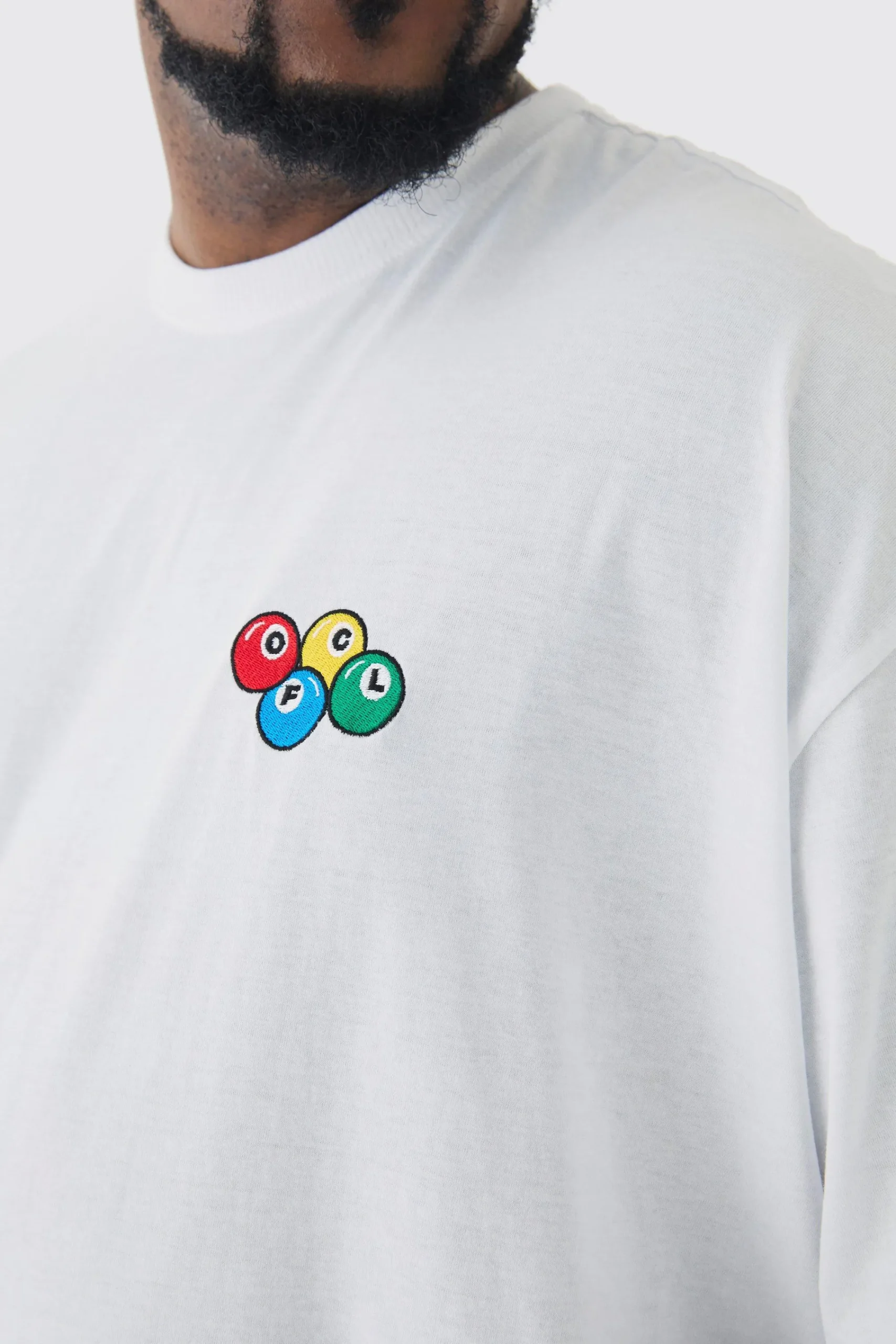 Plus Oversized Plus OFCL 8 Ball Embroidered T-shirt In | UK^boohooMAN Hot