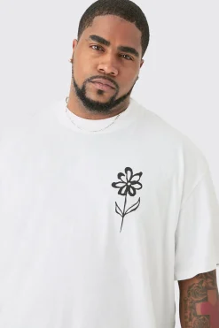 Plus Oversized Pour Homme Line Drawing Print T-shirt | UK^boohooMAN Sale