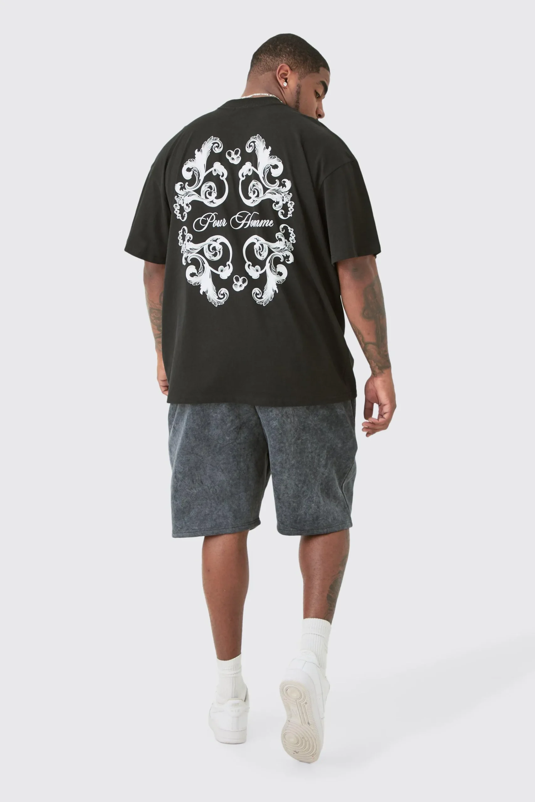 Plus Oversized Pour Homme Floral Print T-shirt | UK^boohooMAN Sale