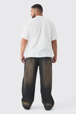 Plus Oversized Pour Homme Moto Print T-Shirt | UK^boohooMAN Clearance