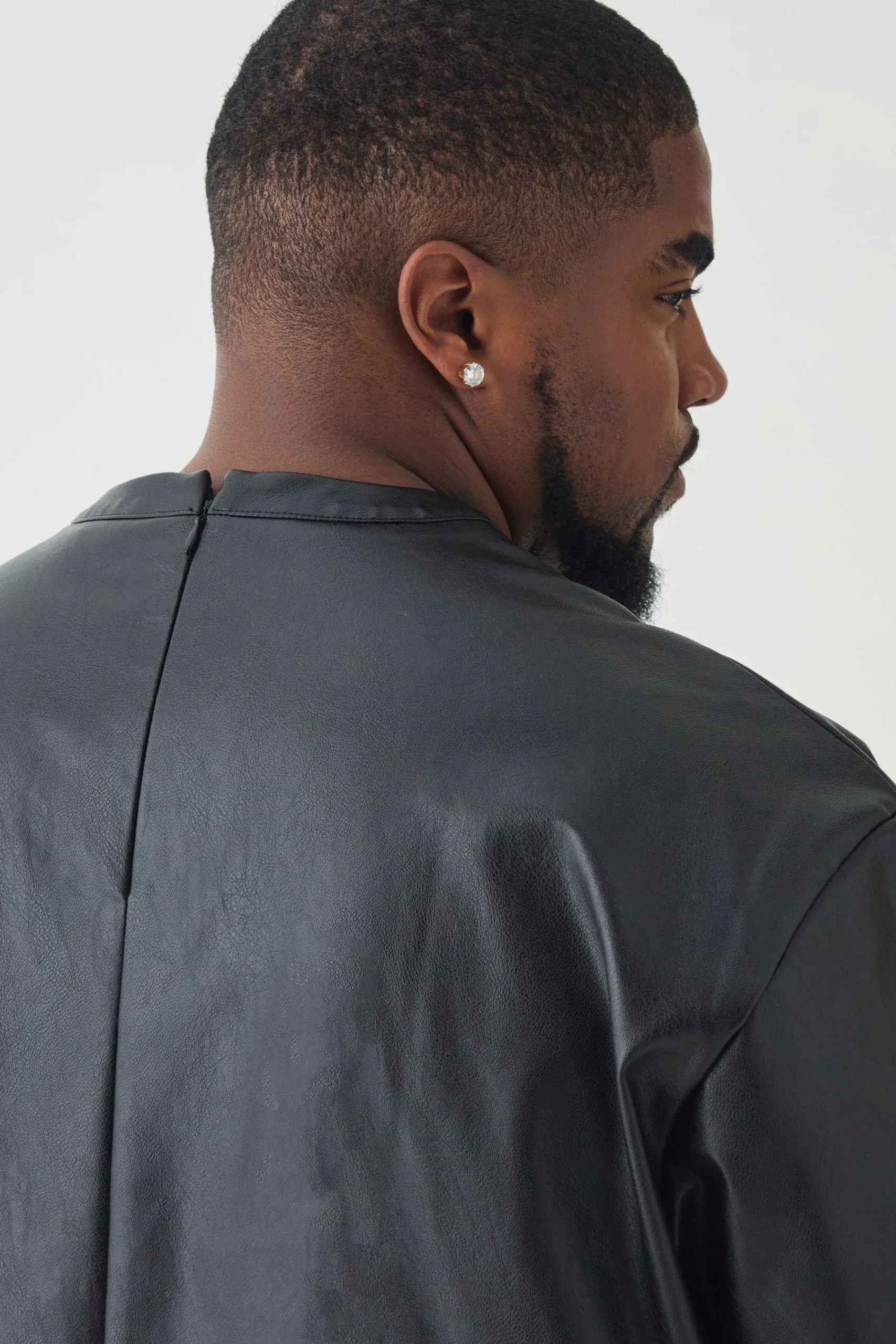 Plus Oversized Pu T-shirt | UK^boohooMAN Discount