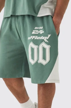 boohooMAN Plus Oversized Puff Print Moto Mid Length Shorts | UK| Shorts