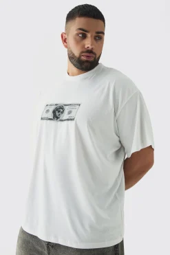 Plus Oversized Renaissance Money Print T-Shirt | UK^boohooMAN Discount