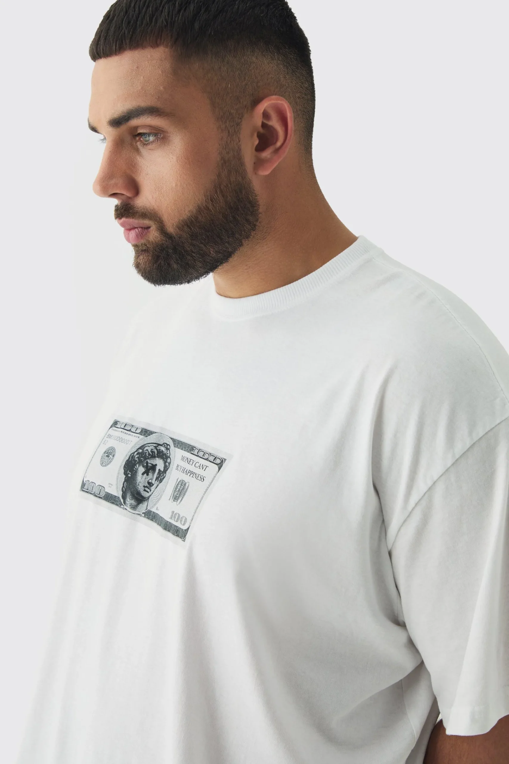 Plus Oversized Renaissance Money Print T-Shirt | UK^boohooMAN Discount