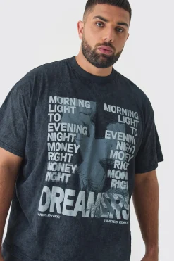 Plus Oversized Renaissance Worldwide Acid Wash T-Shirt | UK^boohooMAN Hot