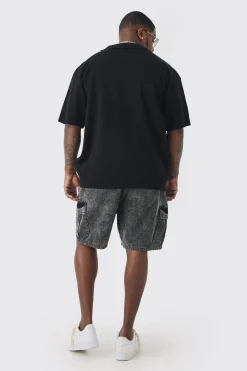 boohooMAN Plus Oversized Revere Crochet Polo | UK| Knitwear