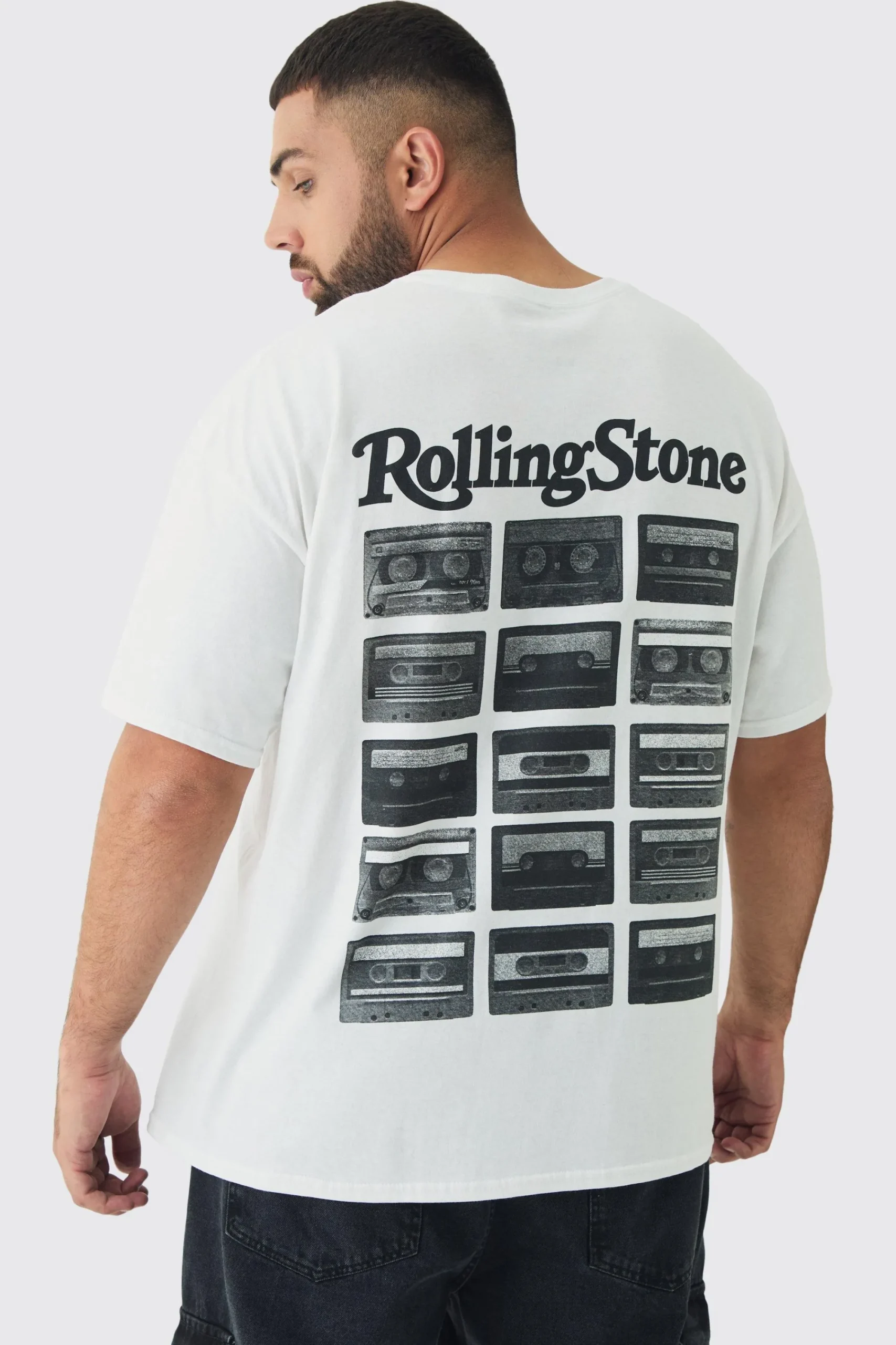 Plus Oversized Rolling Stones License Print T-Shirt | UK^boohooMAN