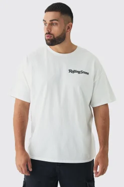 Plus Oversized Rolling Stones License Print T-Shirt | UK^boohooMAN
