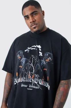 Plus Oversized Rottweiler Graphic T-shirt | UK^boohooMAN Best
