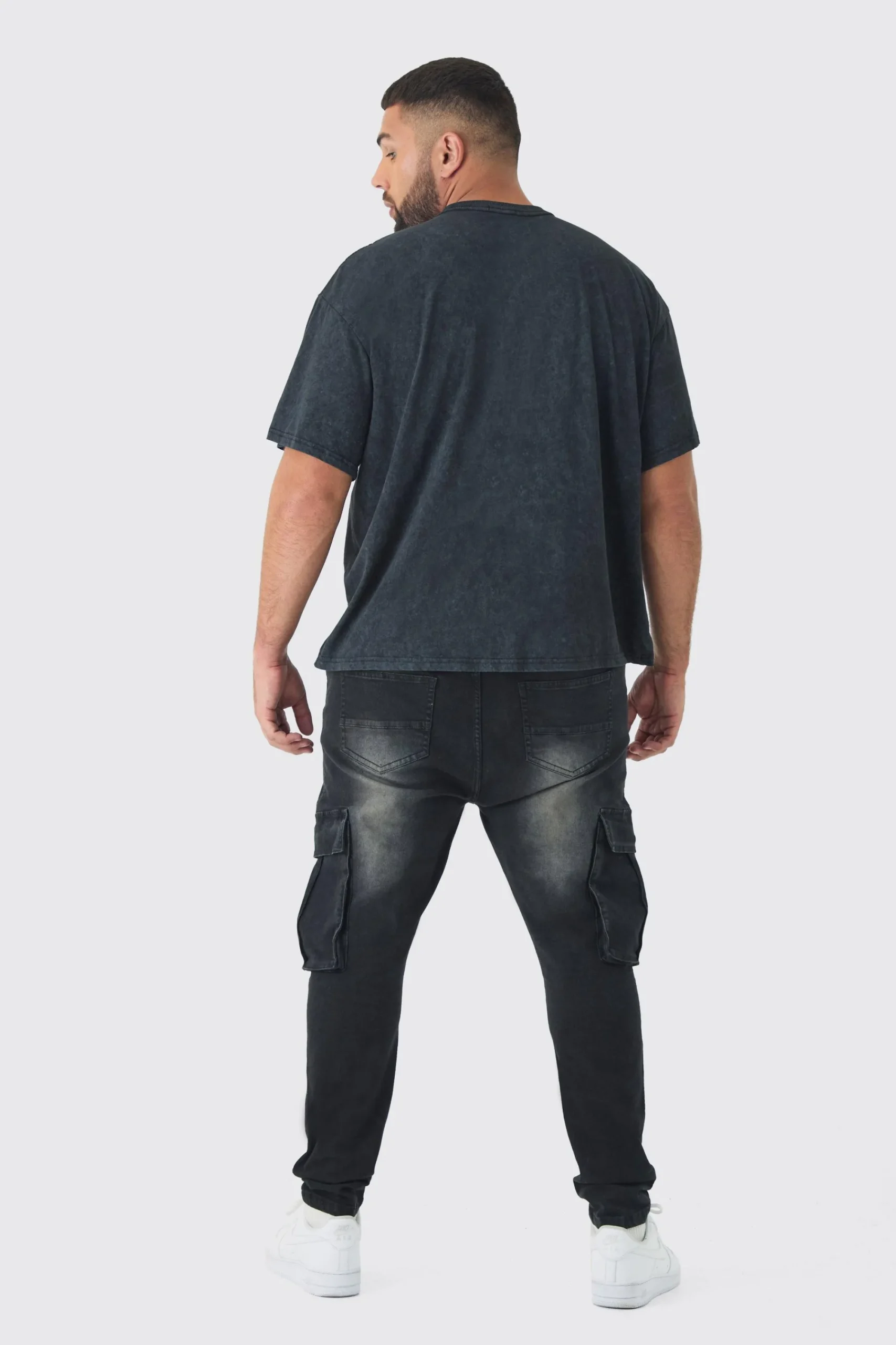 Plus Oversized Skull Acid Wash T-Shirt | UK^boohooMAN Outlet