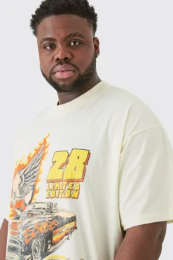 Plus Oversized Skull Car Graphic T-shirt | UK^boohooMAN