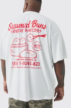 Plus Oversized Steamed Dumplings Graphic T-Shirt | UK^boohooMAN Outlet