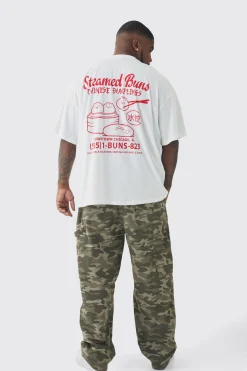 Plus Oversized Steamed Dumplings Graphic T-Shirt | UK^boohooMAN Outlet