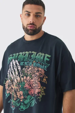 Plus Oversized Sublime Band License Print T-Shirt | UK^boohooMAN Hot