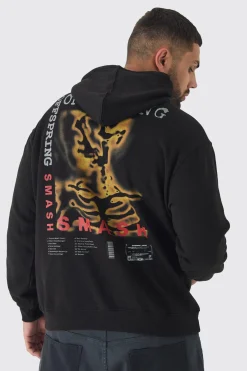 boohooMAN Plus Oversized The Offspring License Back Print Hoodie | UK| Hoodies & Sweatshirts