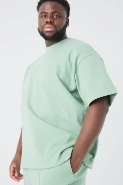 boohooMAN Plus Oversized T-shirt & Relaxed Jogger Interlock Set | UK| Tracksuits