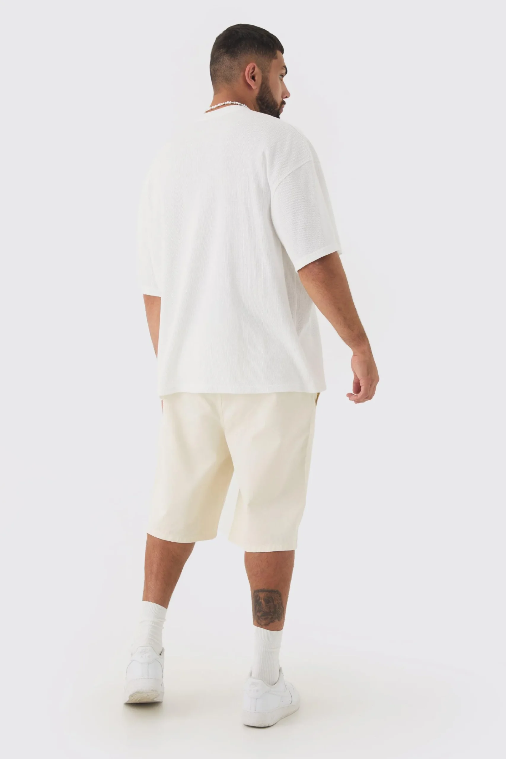 Plus Oversized Waffle T-shirt | UK^boohooMAN Outlet