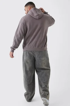 boohooMAN Plus Oversized Washed Wyoming Print Hoodie | UK| Hoodies & Sweatshirts