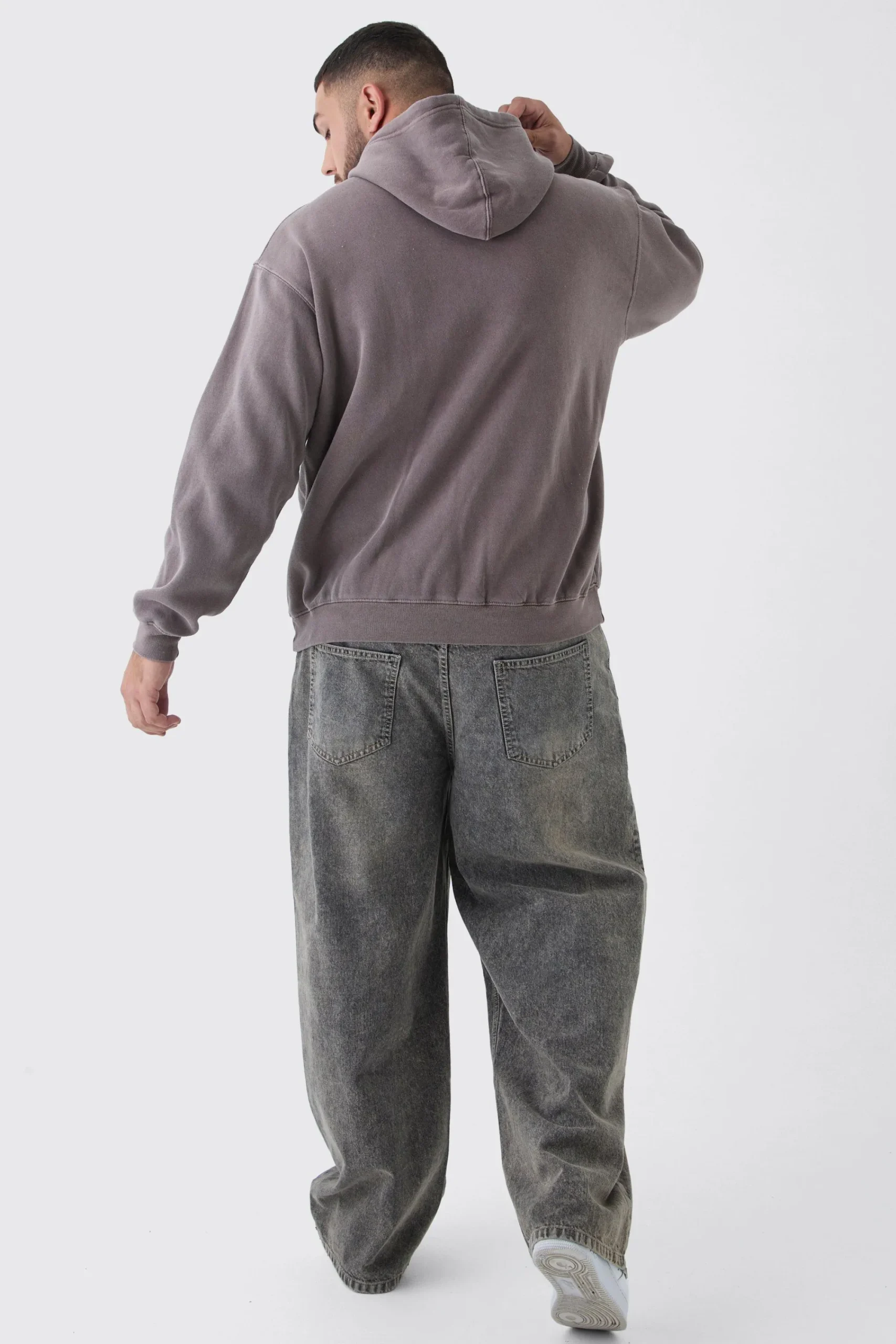 boohooMAN Plus Oversized Washed Wyoming Print Hoodie | UK| Hoodies & Sweatshirts