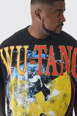Plus Oversized Wu-Tang Large Scale License Print T-Shirt | UK^boohooMAN