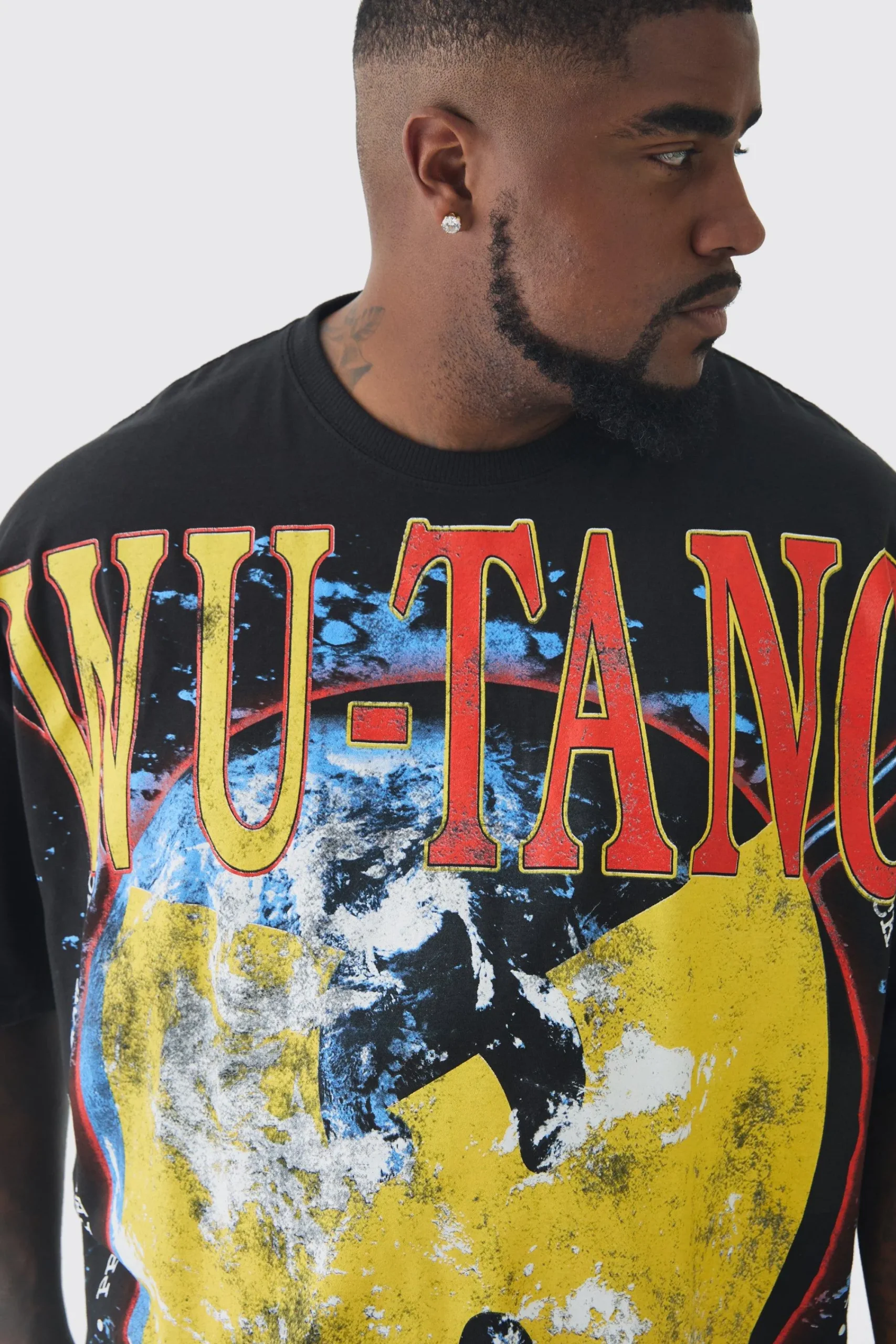 Plus Oversized Wu-Tang Large Scale License Print T-Shirt | UK^boohooMAN