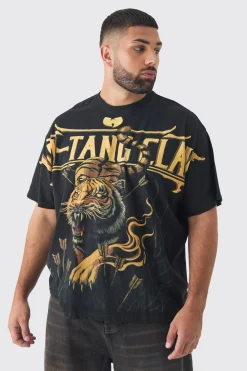 Plus Oversized Wu-Tang Over Seams License Print T-Shirt | UK^boohooMAN Sale