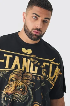Plus Oversized Wu-Tang Over Seams License Print T-Shirt | UK^boohooMAN Sale