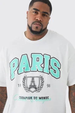 Plus Paris Print T-shirt | UK^boohooMAN New