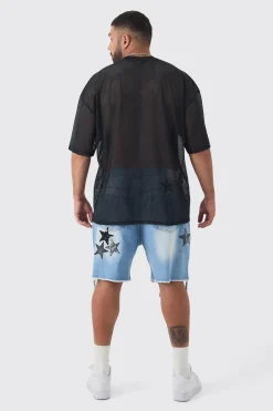 Plus Paris Printed Mesh Basketball T-shirt In | UK^boohooMAN Sale