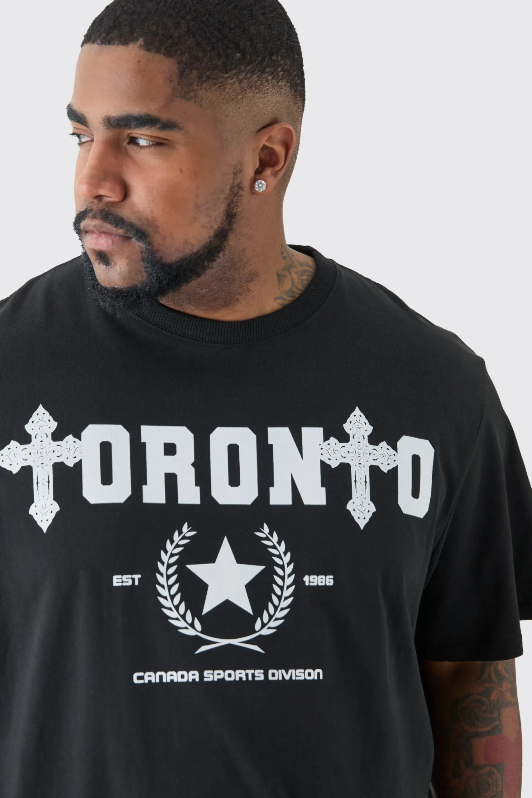 Plus Paris Toronto Print T-shirt | UK^boohooMAN Outlet