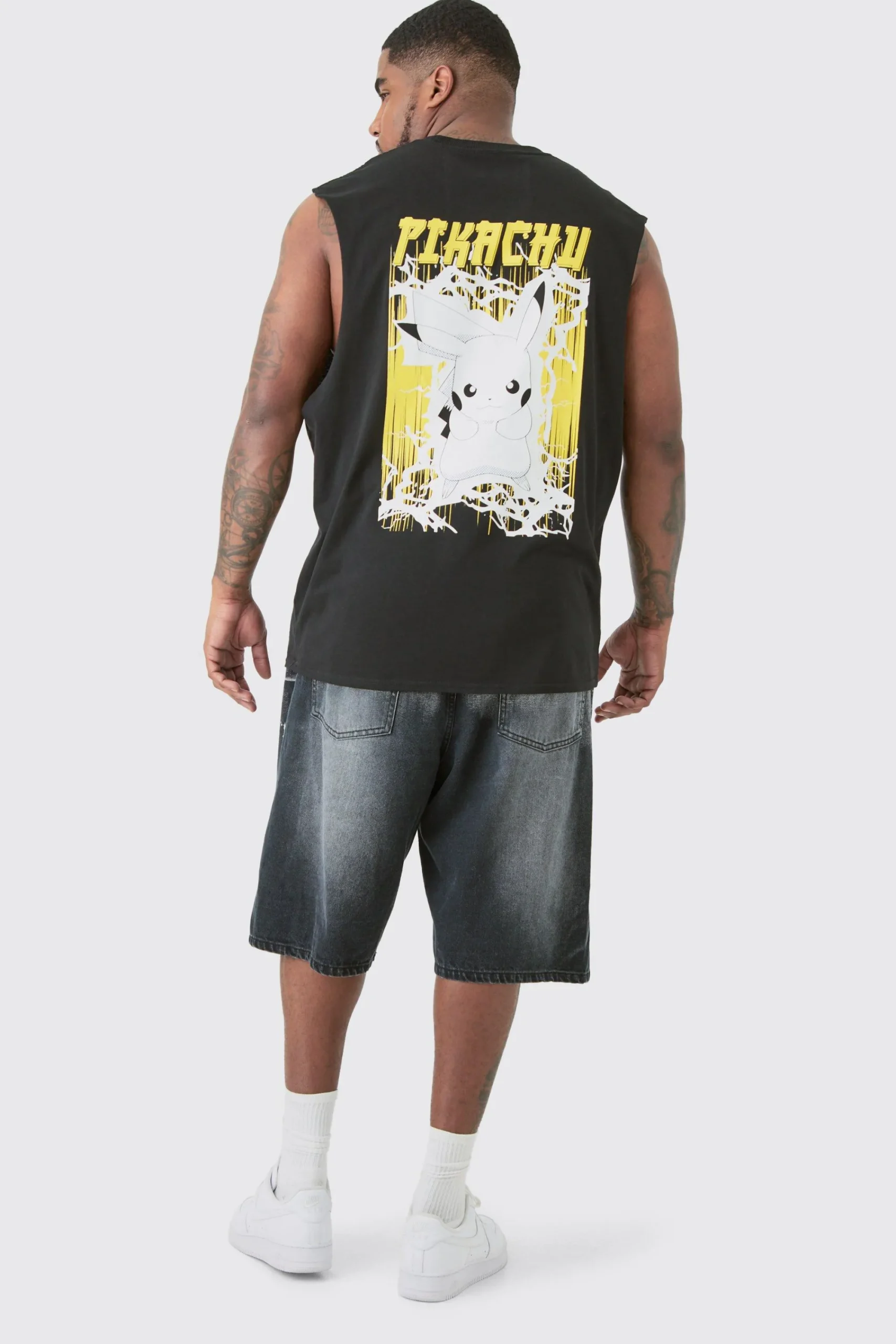 Plus Pikachu Printed License Tank In | UK^boohooMAN Hot