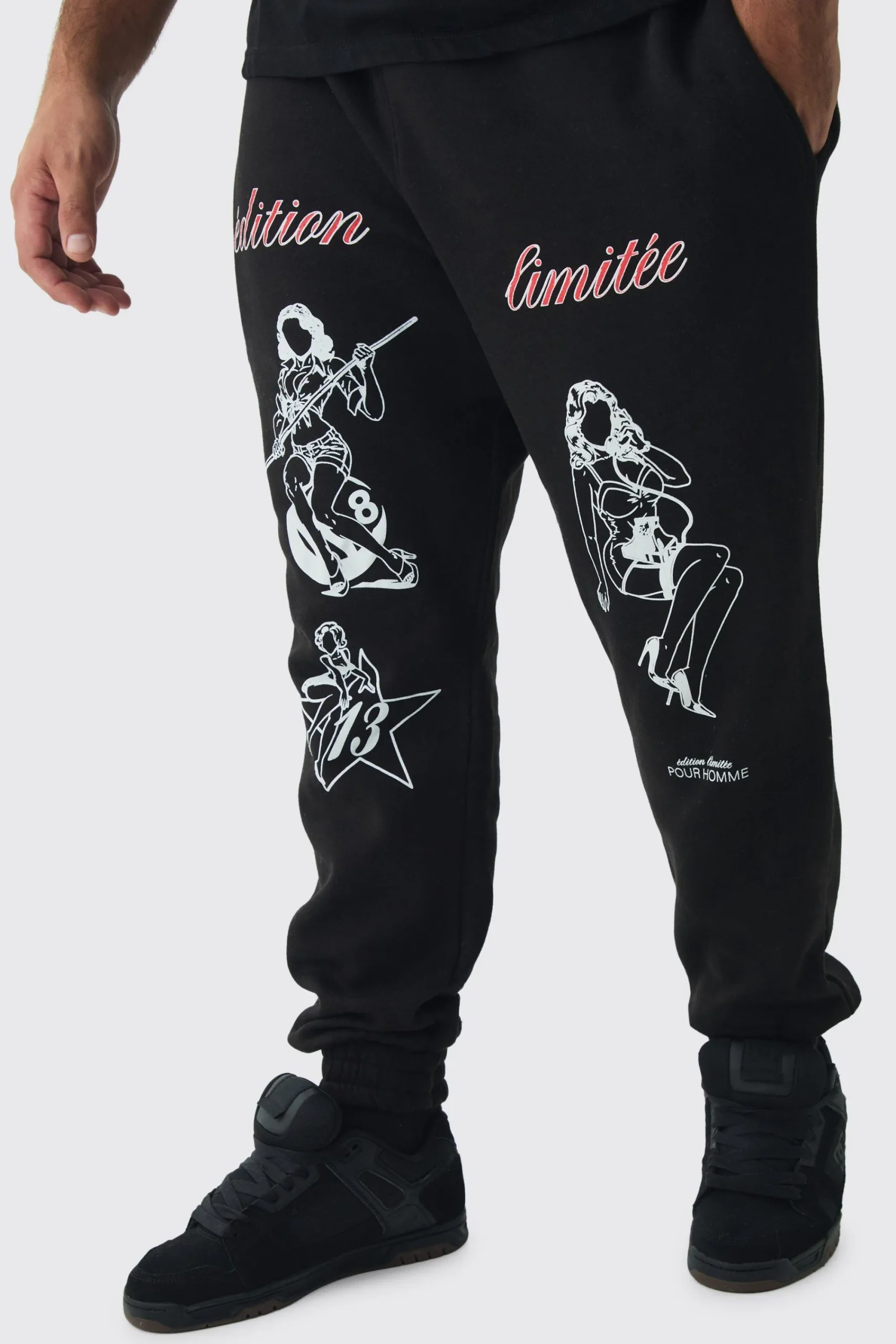 boohooMAN Plus Pinup Model Jogger | UK| Trousers|Joggers