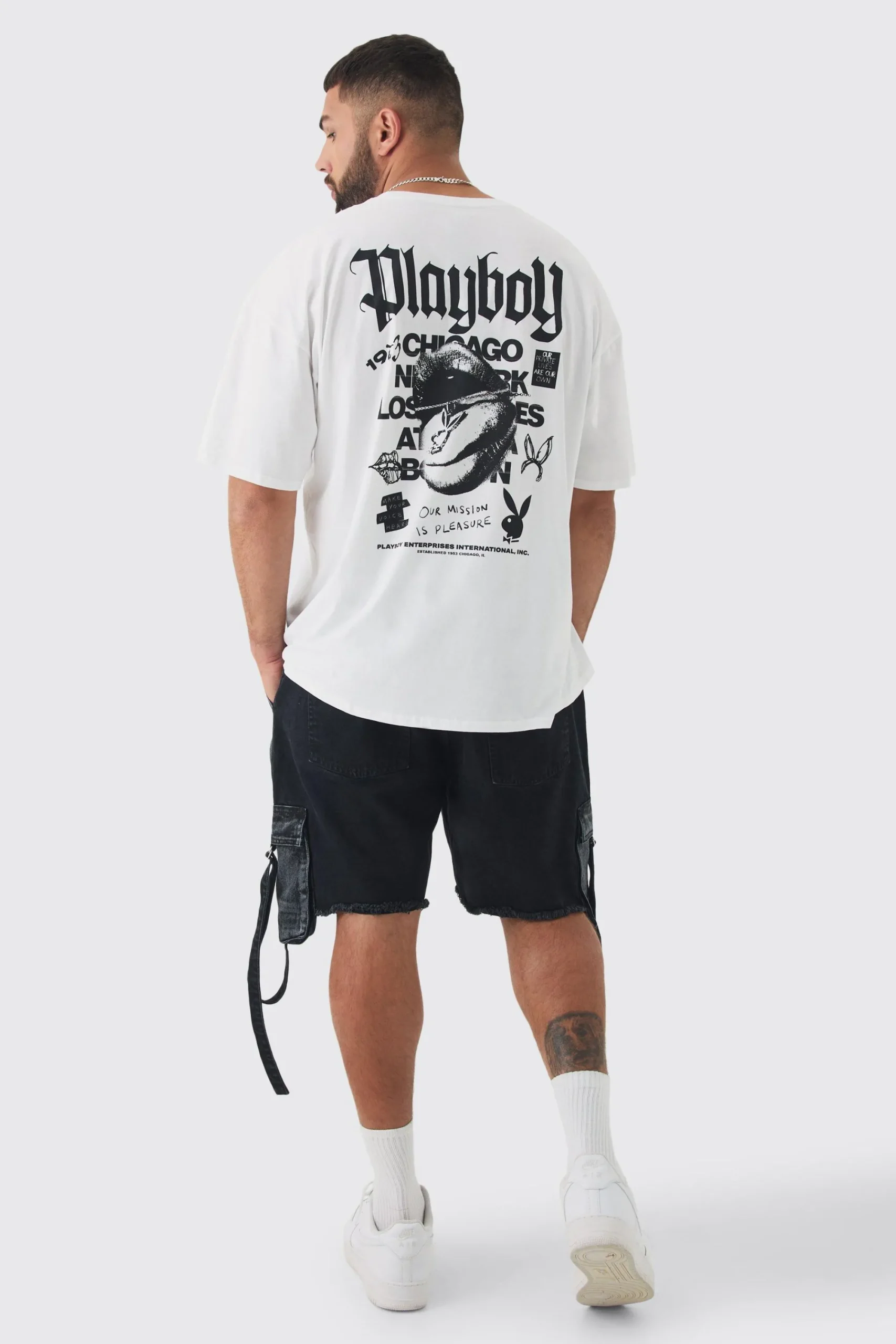 Plus Playboy Back Printed Licensed T-shirt In | UK^boohooMAN Discount