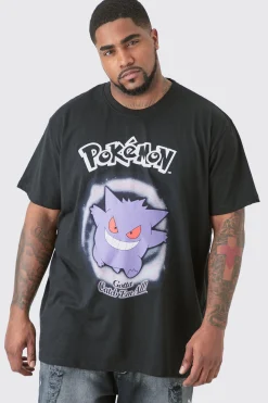 Plus Pokemon Gengar Printed Licensed T-shirt In | UK^boohooMAN Sale