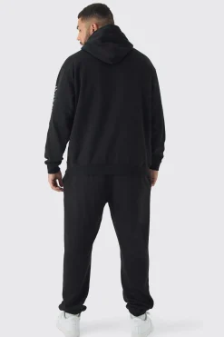 boohooMAN Plus Pour Homme Cross Print Oversized Tracksuit In | UK| Tracksuits