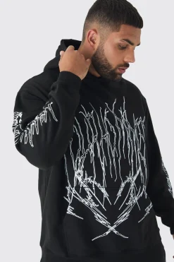 boohooMAN Plus Pour Homme Cross Print Oversized Tracksuit In | UK| Tracksuits