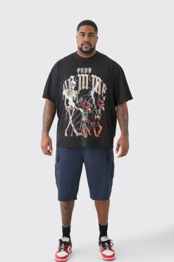 Plus Pour Homme Dog Skeleton T-shirt In | UK^boohooMAN Clearance