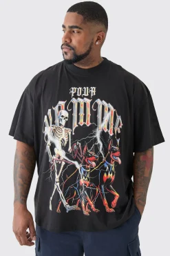 Plus Pour Homme Dog Skeleton T-shirt In | UK^boohooMAN Clearance
