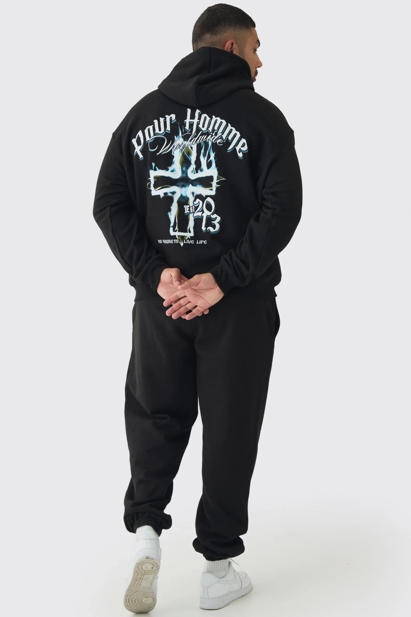 boohooMAN Plus Pour Homme Gothic Cross Tracksuit | UK| Tracksuits