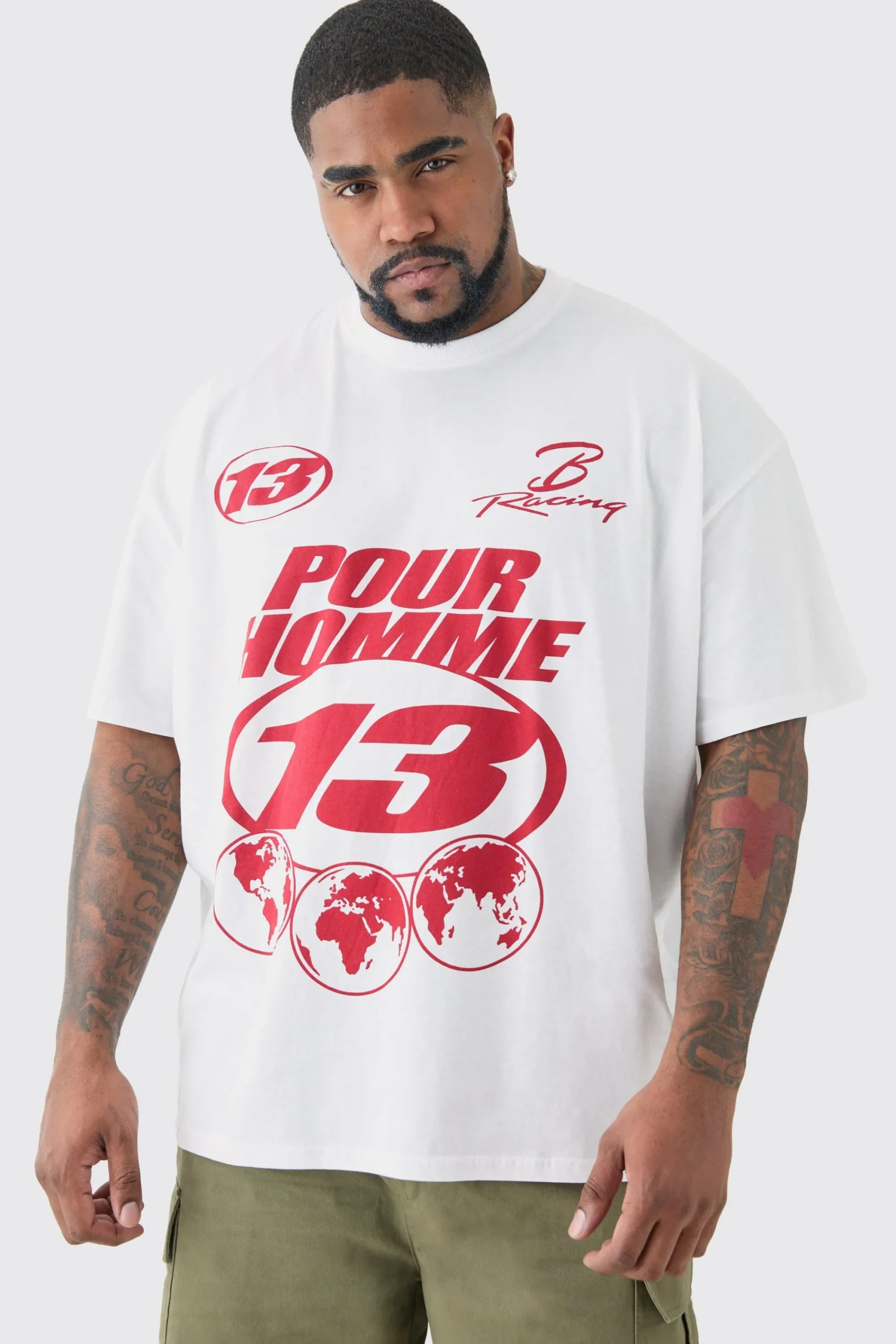 Plus Pour Homme Moto T-shirt In | UK^boohooMAN Clearance