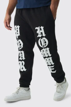 boohooMAN Plus Pour Homme Puff Print Jogger | UK| Trousers|Joggers