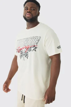 Plus Pour Homme Racing Print T-shirt | UK^boohooMAN