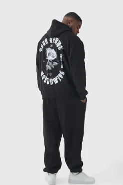 boohooMAN Plus Pour Homme Rose Print Tracksuit | UK| Tracksuits