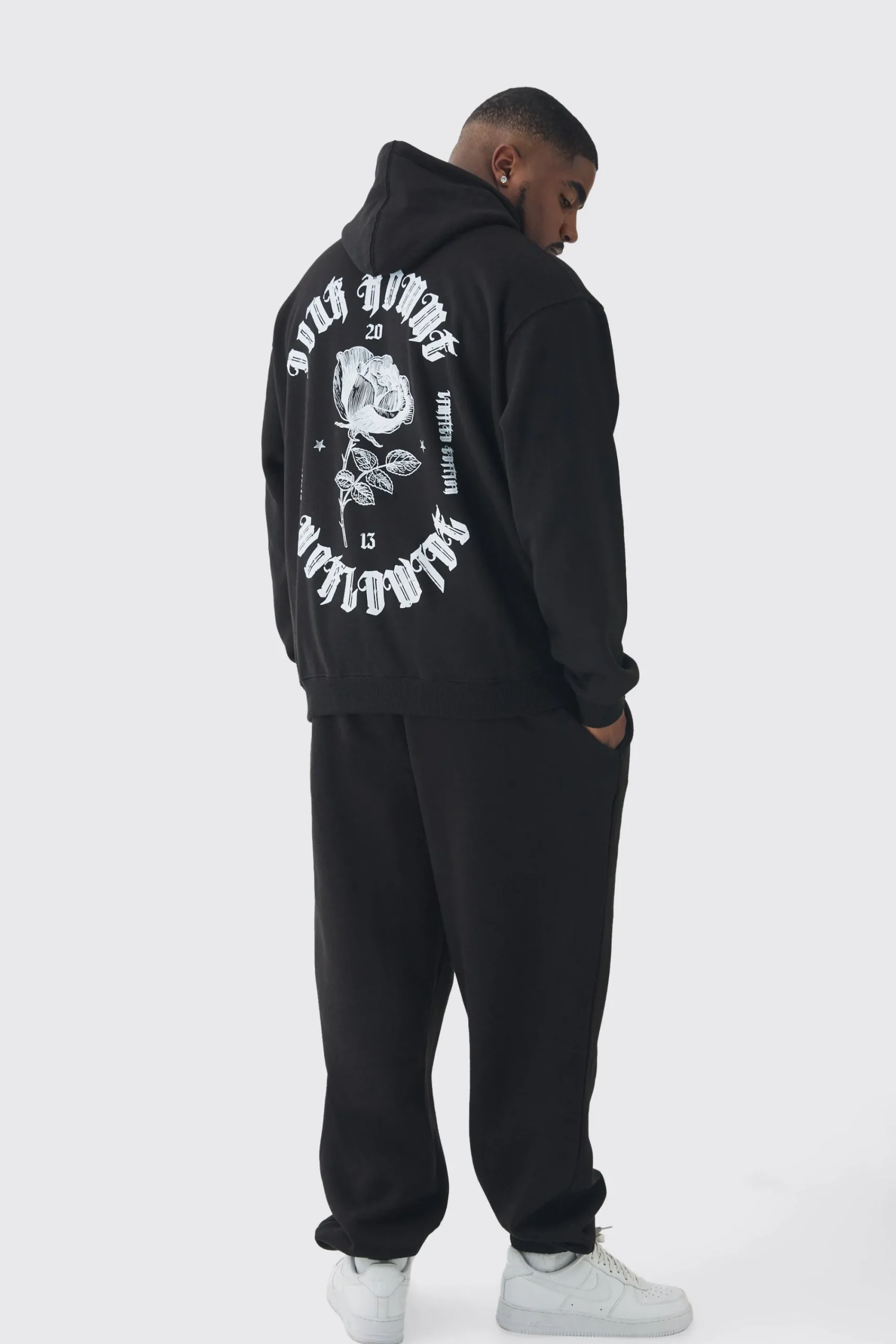 boohooMAN Plus Pour Homme Rose Print Tracksuit | UK| Tracksuits