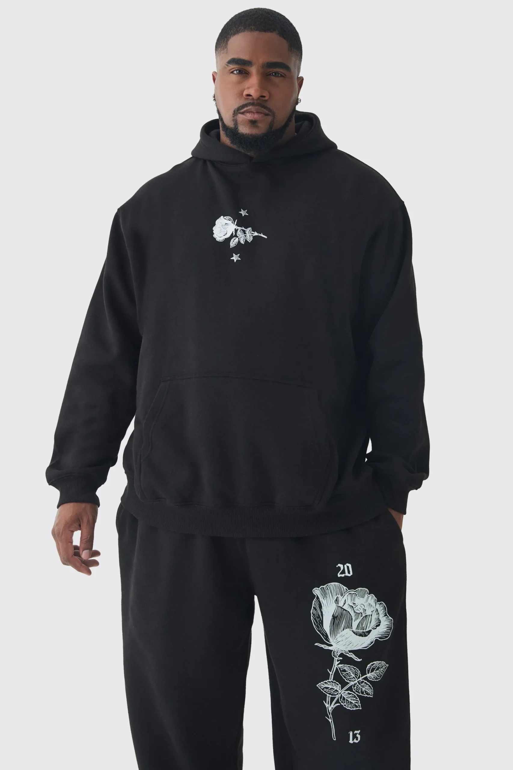 boohooMAN Plus Pour Homme Rose Print Tracksuit | UK| Tracksuits