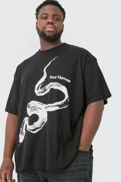 Plus Pour Homme Snake Graphic Oversized T-shirt | UK^boohooMAN Discount